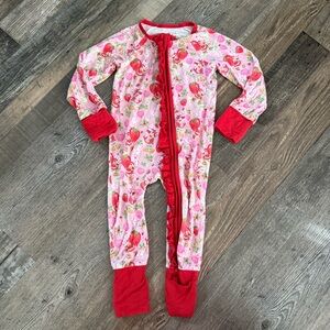 Sweet Peas x Strawberry Shortcake Ruffle Zip Bamboo Pajamas 12/18